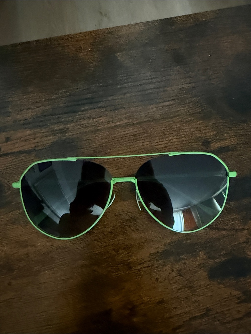 Diff Eyewear Women's Aviator Sunglasses in Neon Green Frame with Dark Lenses